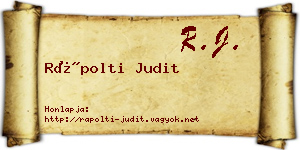 Rápolti Judit névjegykártya